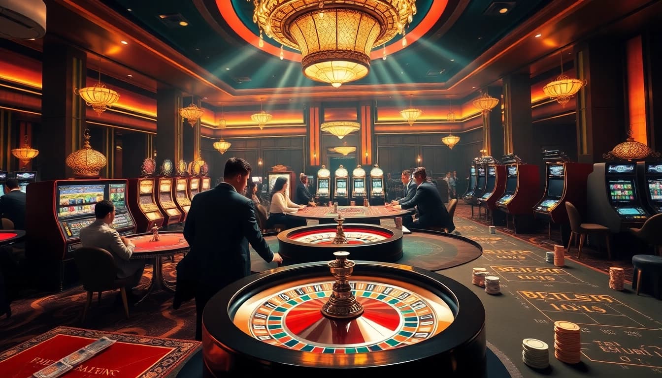 Experience the thrill of gaming at 58win1 with vibrant casino tables and engaging players.