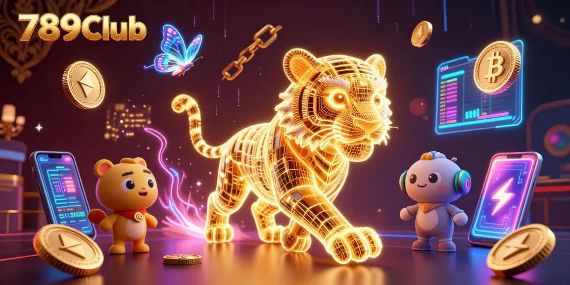 Engage with thrilling gameplay at 789Club, powered by neon tiger energy in a rich casino landscape.