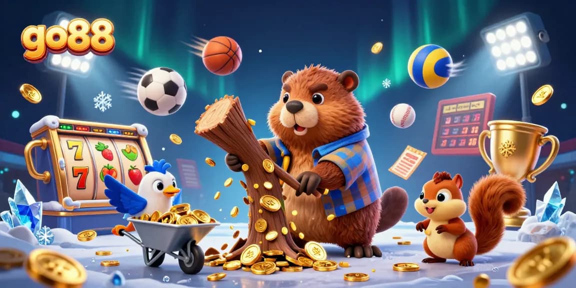 Win big at go88 with dynamic gambling action and golden rewards in a vibrant 3D scene.