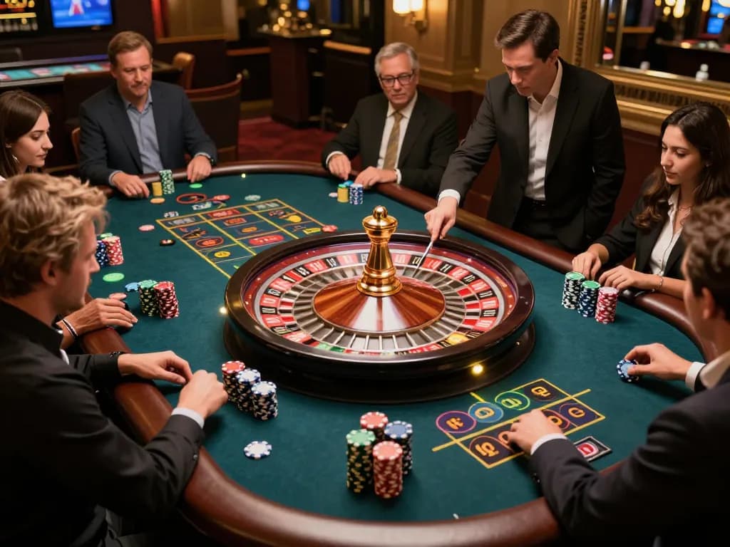 Players engaging with roulette table at SC88 casino, highlighting dynamic betting excitement.