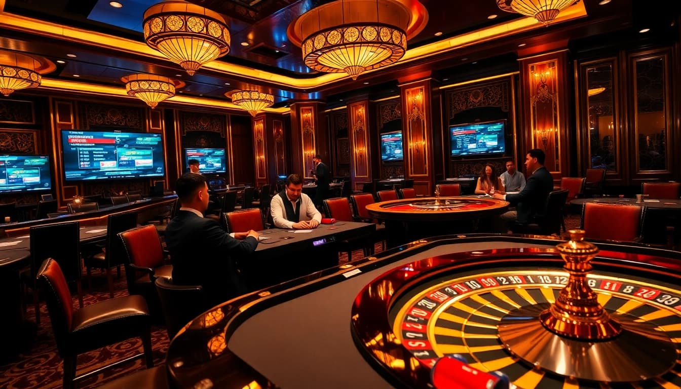 Experience the thrill of Nhà Cái QQ88 with dynamic casino gaming visuals and poker action.