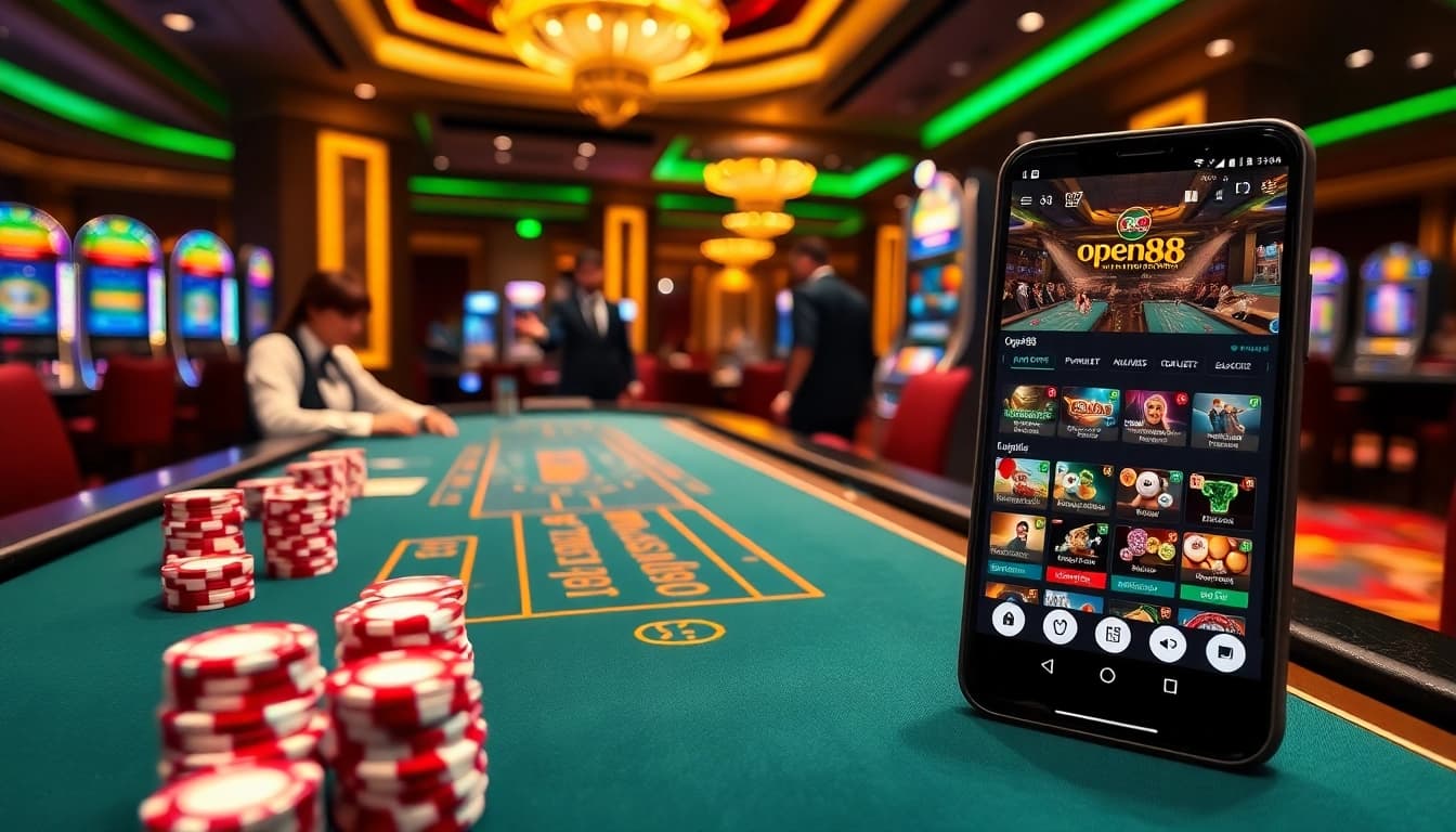 Exciting blackjack gameplay at open88 casino with colorful chips and engaging dealers.
