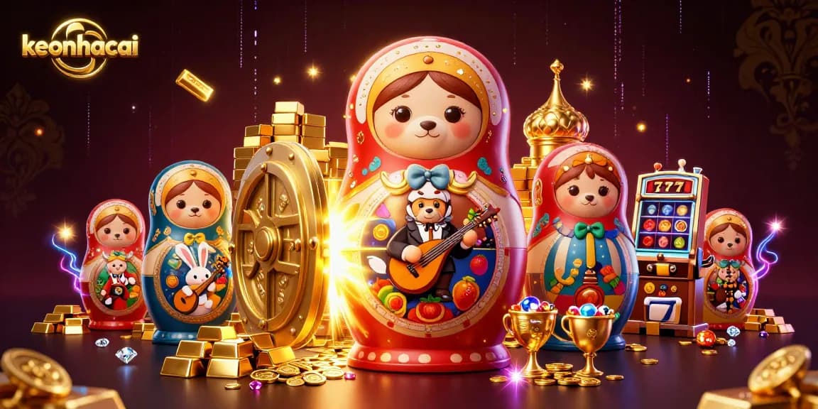 Engage with keonhacai as a vibrant 3D illustration celebrates casino gaming and excitement.