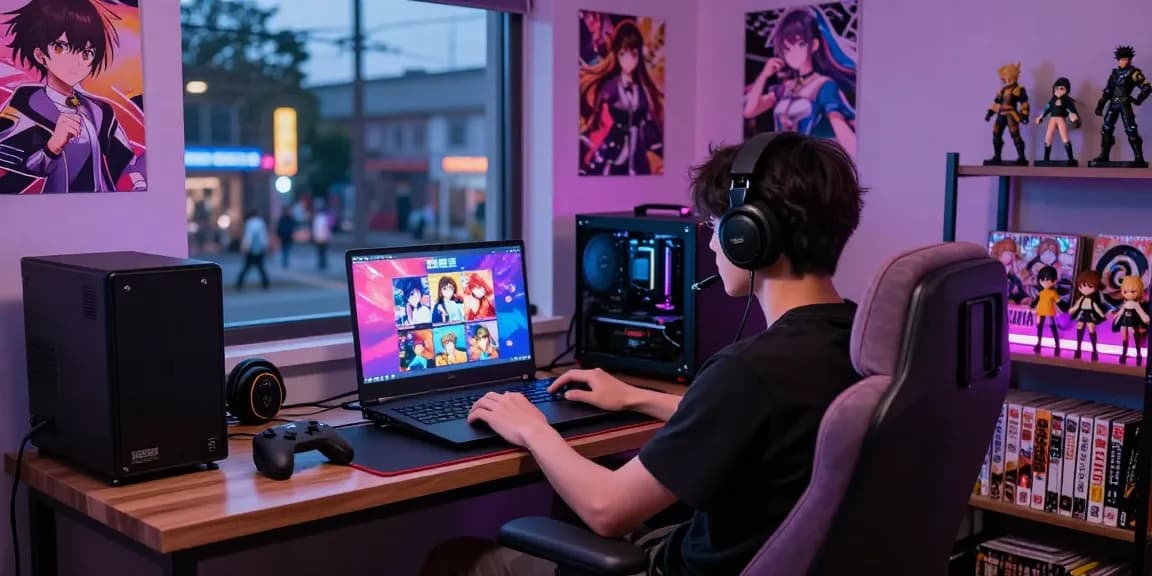 Immersive gaming scene featuring popular online hentai games, showcasing a cozy atmosphere with gaming elements.