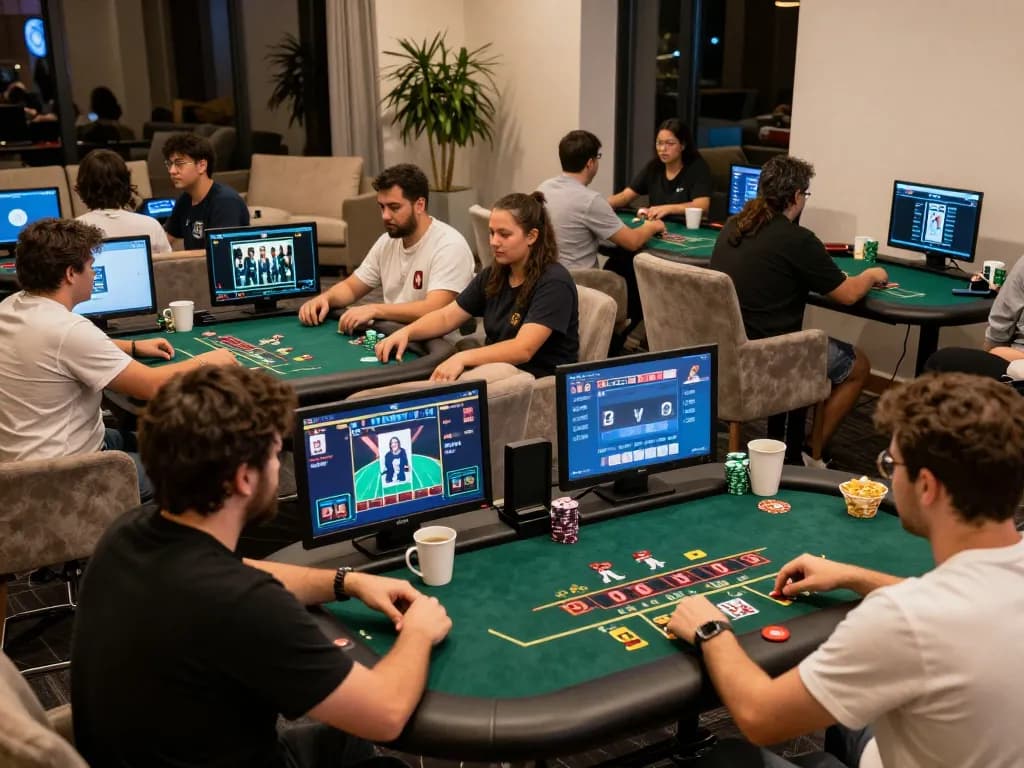 Players enjoying live dealer games online at 789F in a cozy and inviting gaming setting.