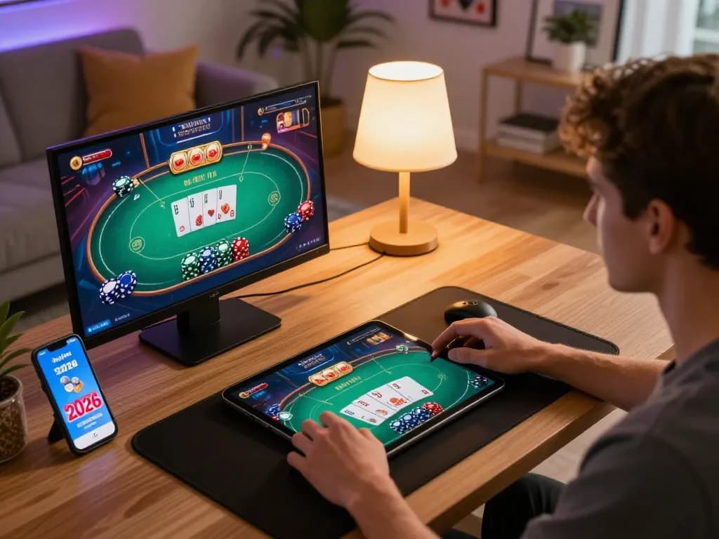 Player exploring Heylink free credit 2026 while engaging in online casino games on multiple devices.
