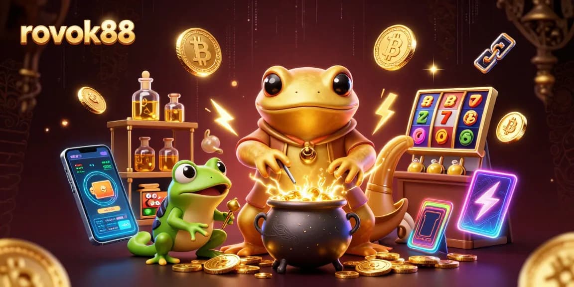 Engage with rokok88's thrilling casino experience featuring vibrant slot reels and gold coins.