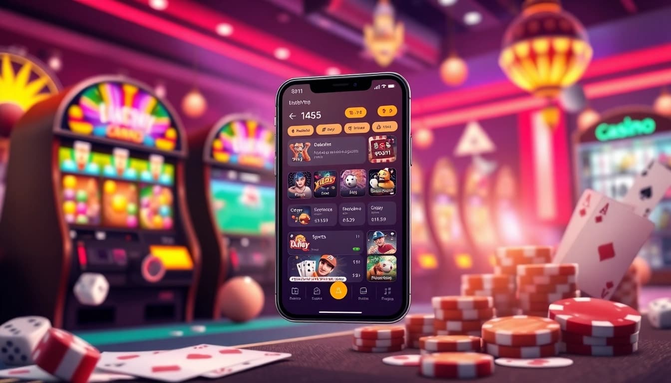 Online casino experience at luck8win.live showcasing vibrant gaming elements and user-friendly app.