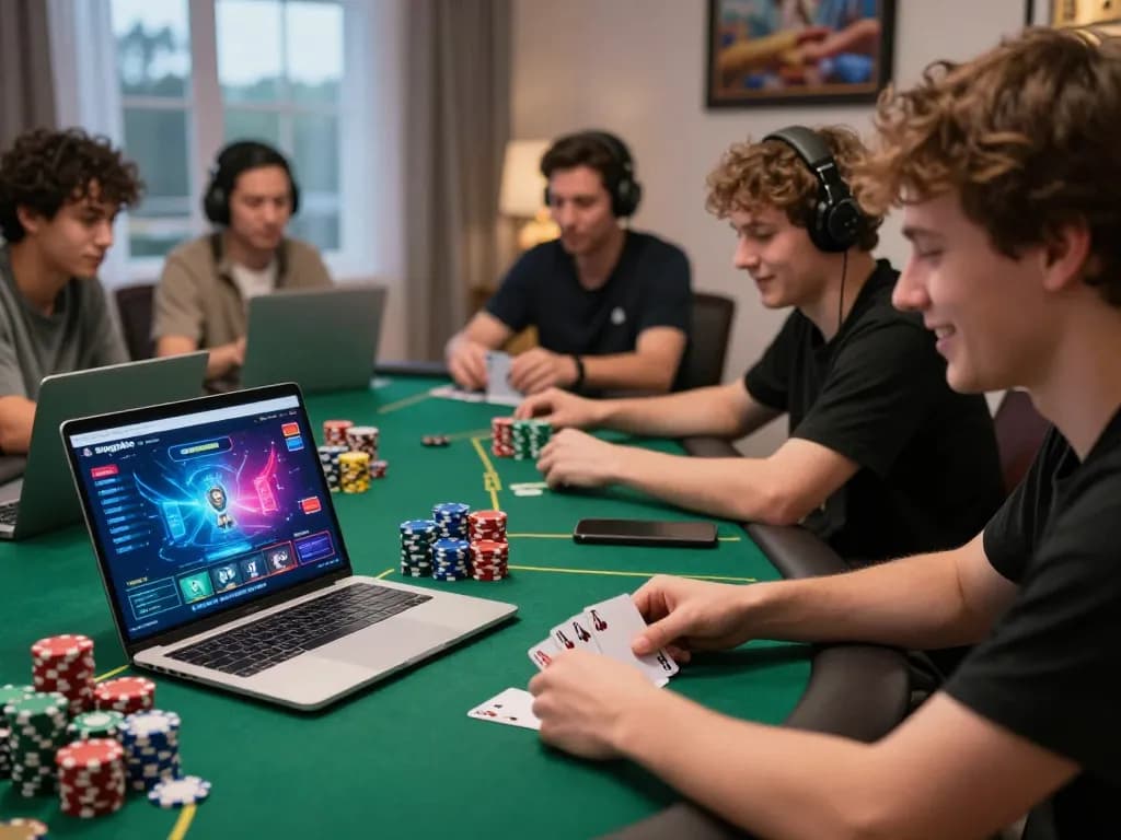 Sungaitoto players engaged in a high-stakes poker game online, showing focus and strategy.