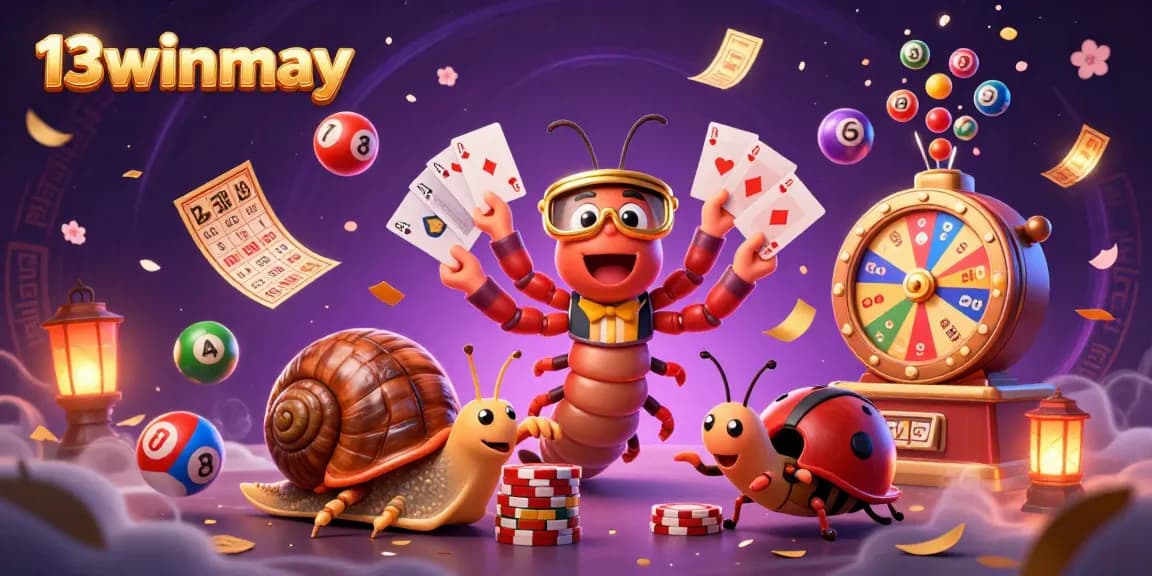 Join the excitement at 13winmay with vibrant lottery balls and a lively casino scene.