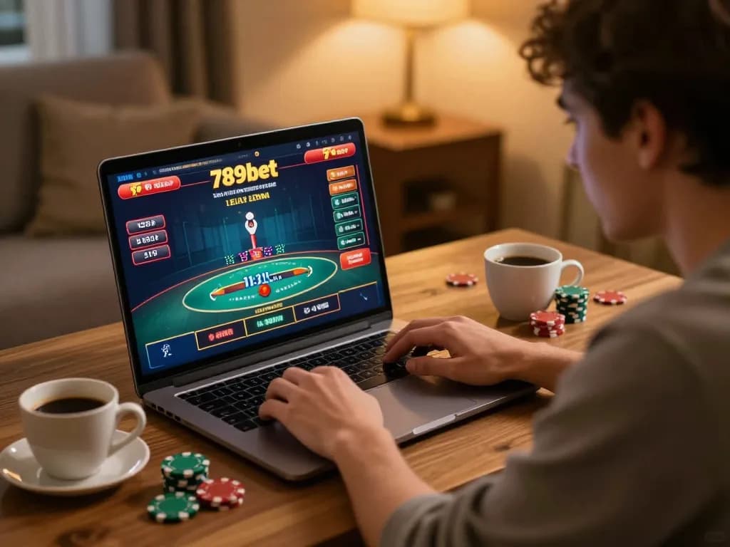 Engaging gameplay at 789bet's online casino platform with a player focused on a live dealer game.