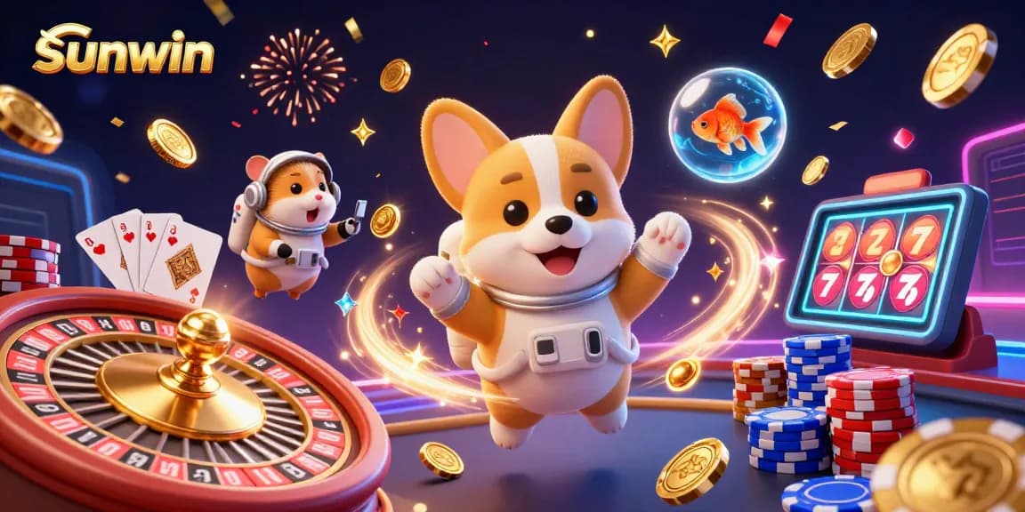 Engage with sunwin's vibrant casino experience featuring an astronaut corgi and mission-control hamster!
