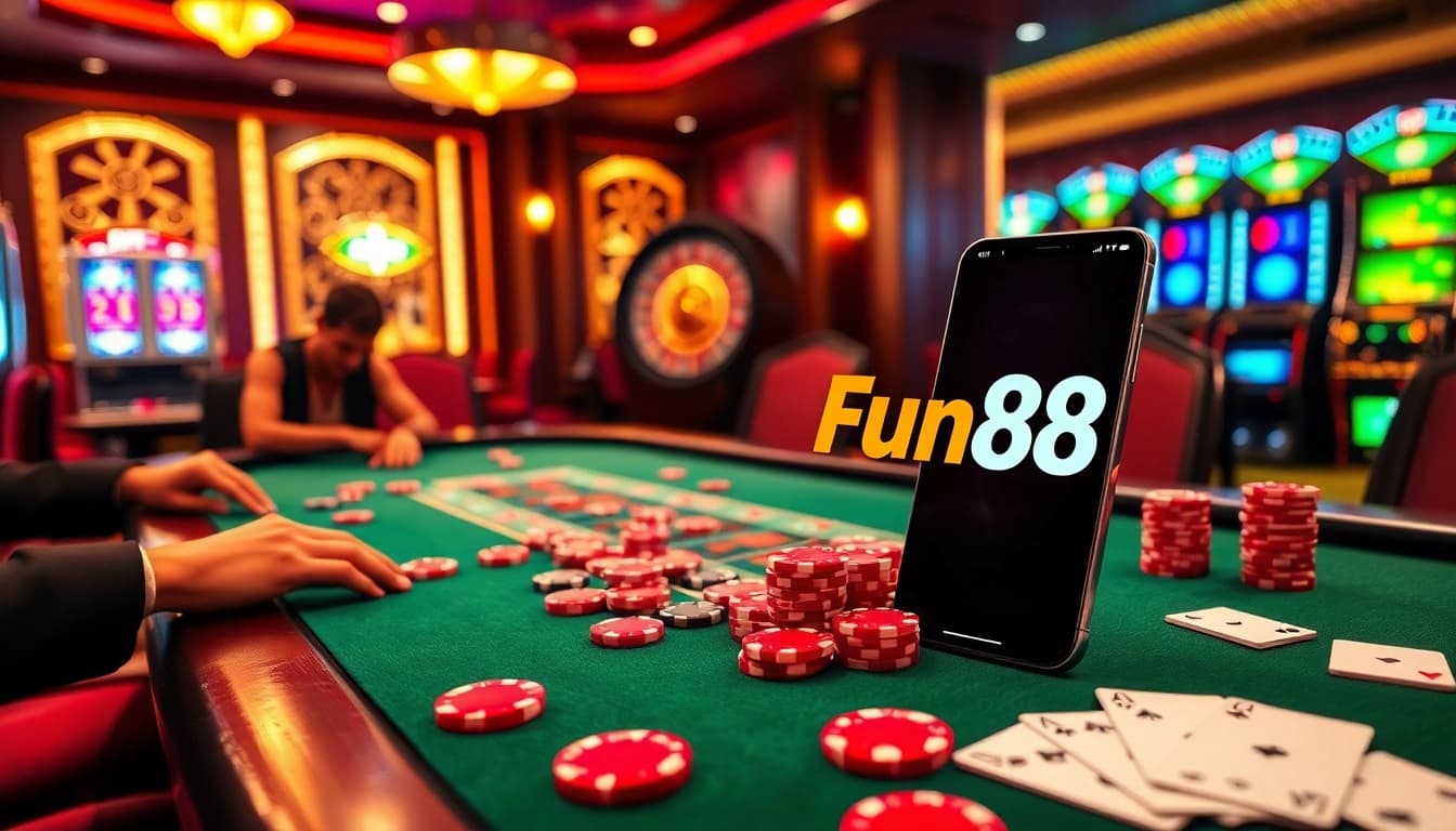 Experience the thrill of winning with the fun88 link at a luxurious casino gaming table.