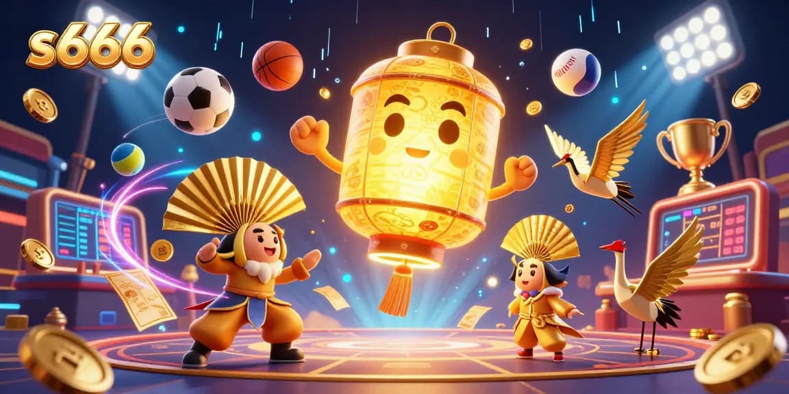Engage with the vibrant world of s666, showcasing a fantasy casino scene filled with dynamic sports elements.