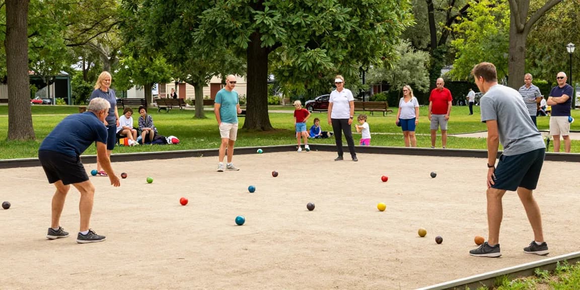 Community petanque players enjoying a sunny day at fopikotamanado.org park
