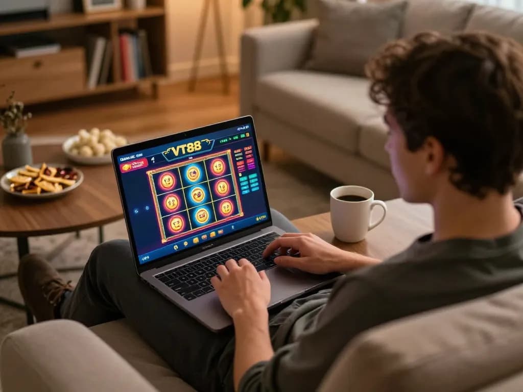 Experience online gaming excitement with VT88 while enjoying a relaxed home setting.