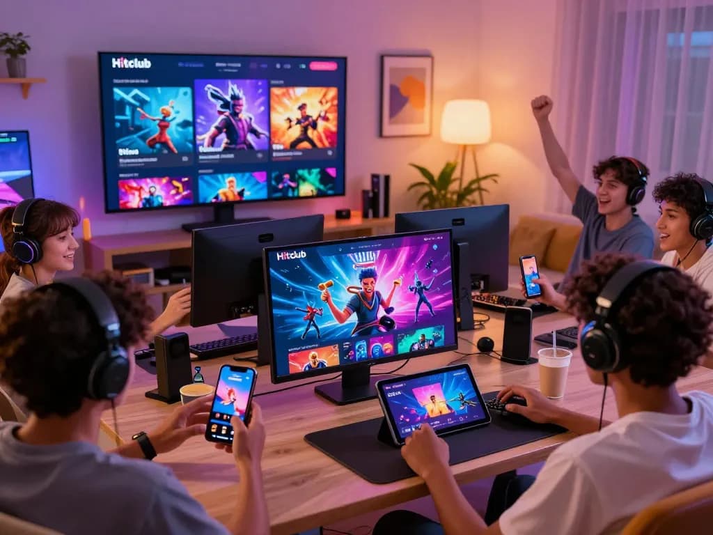 Engaged users enjoying the hit club gaming experience with vibrant displays and community atmosphere.