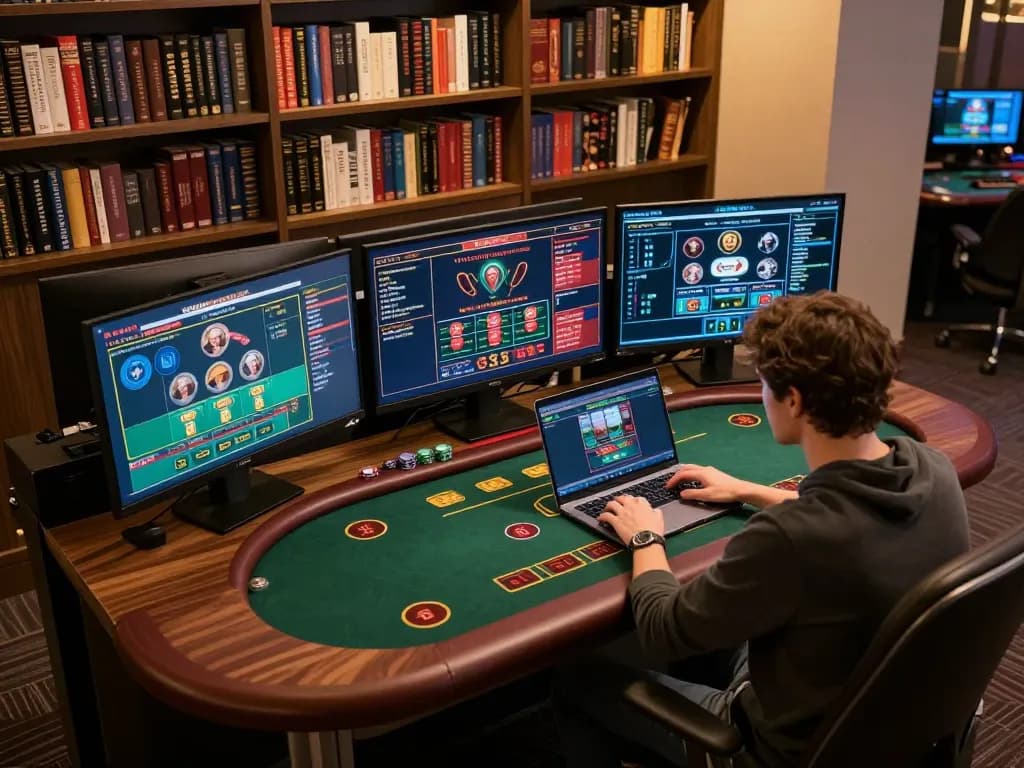 Engage with mlb-shop for strategic online gambling at a dedicated gaming setup showcasing live dealer games.