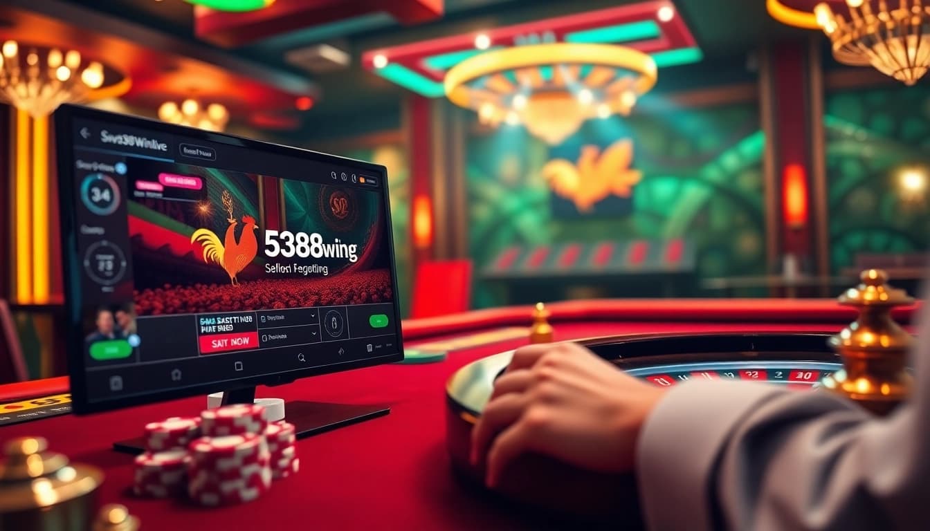 Watch thrilling live cockfighting on sv388win.live with vibrant casino vibes.