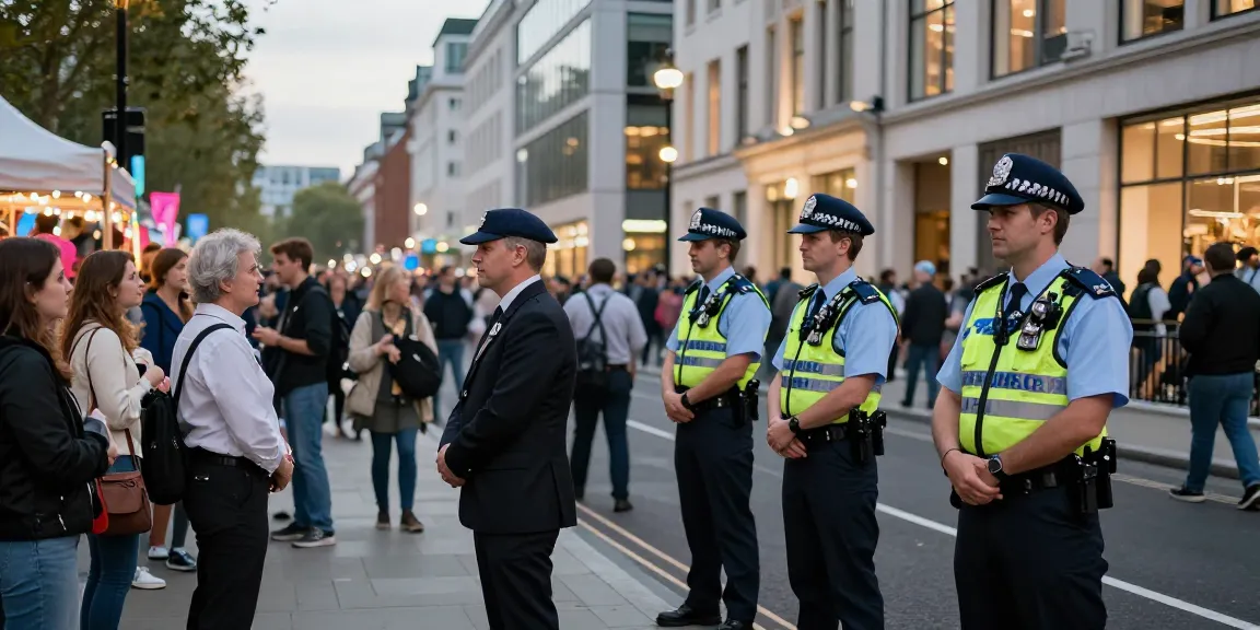 Security Guards providing professional services at a London event, ensuring community safety and trust.
