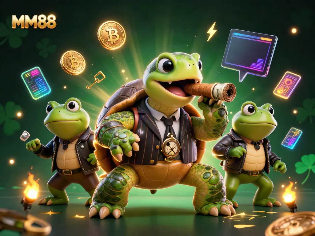Engage in exciting games at MM88 with a vibrant casino atmosphere highlighted by our characters.