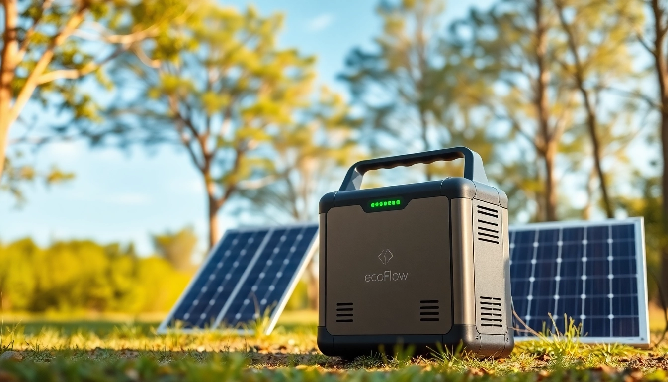 Charge devices outdoors with EcoFlow portable power station during camping.