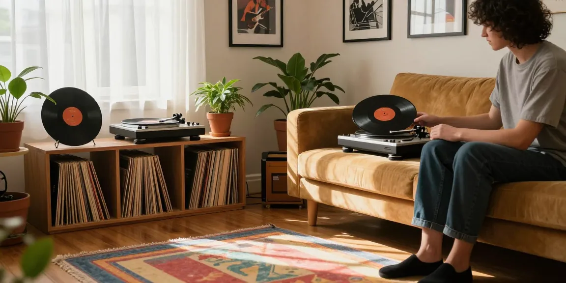 Person placing a record on the turntable, showcasing the original source of musical nostalgia.