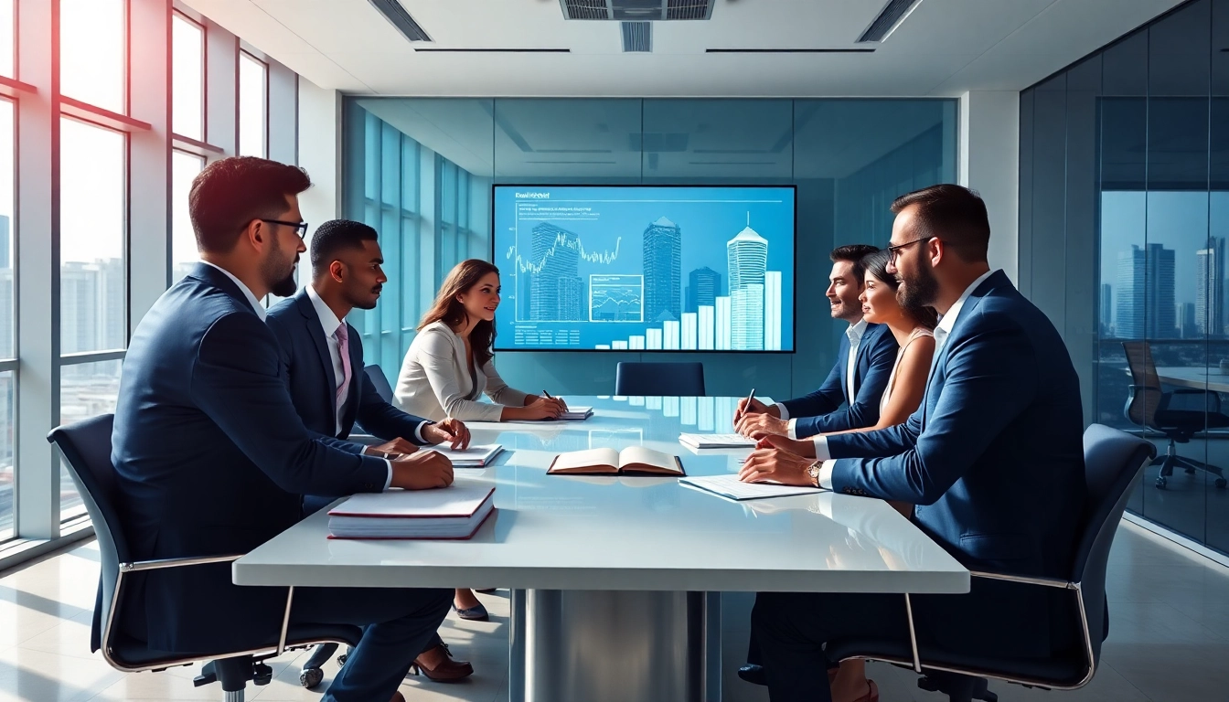 Business lawyer in the US collaborating in a modern Miami law office.