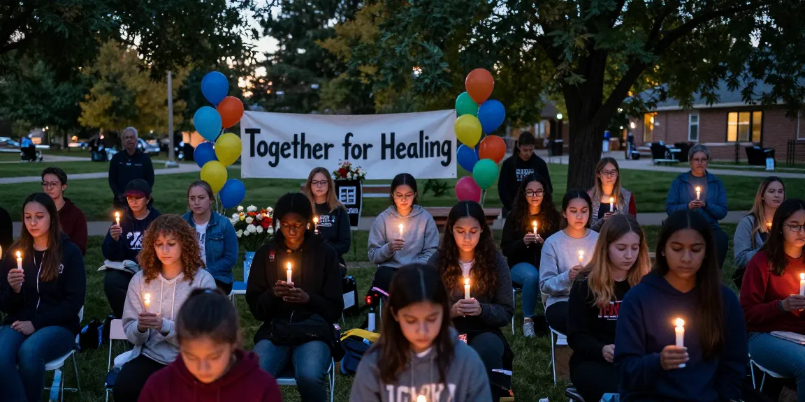 Candlelight vigil in Colorado for victims of the Colorado School Shooting, community bonding in emotional support.