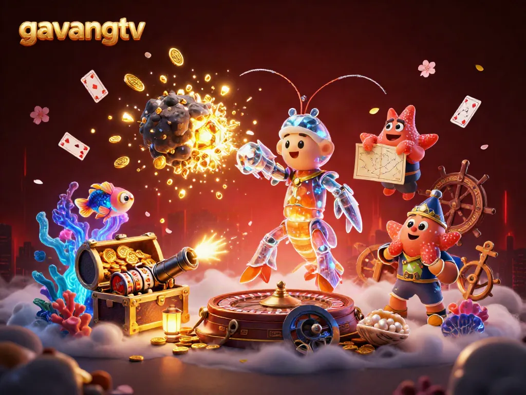 Experience thrilling gambling action with gavangtv featuring vibrant 3D illustration of a galactic samurai amidst explosive wins.