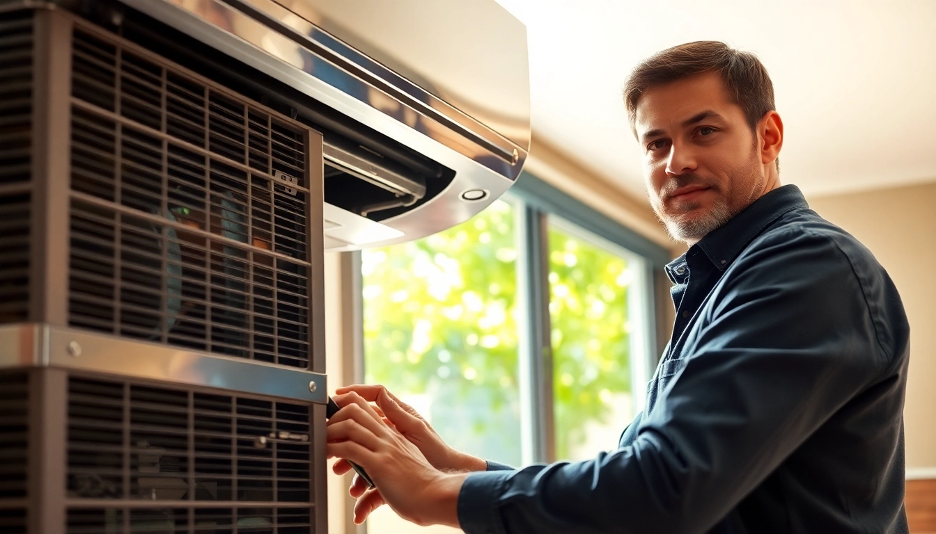 Qualified service for AC Repair Tampa, technician fixing a residential air conditioning unit.