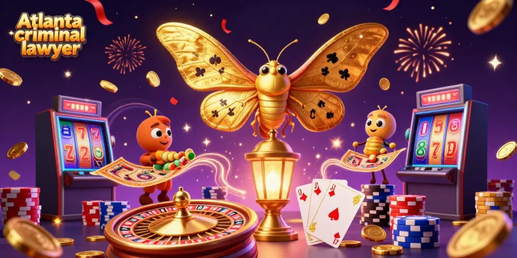 Experience the captivating appeal of Atlanta criminal lawyer services amidst a dynamic casino-themed ambiance.
