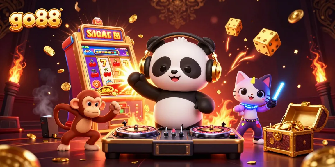 Experience thrilling slots at go88 with DJ panda, breakdancing monkey, and rave kitten!