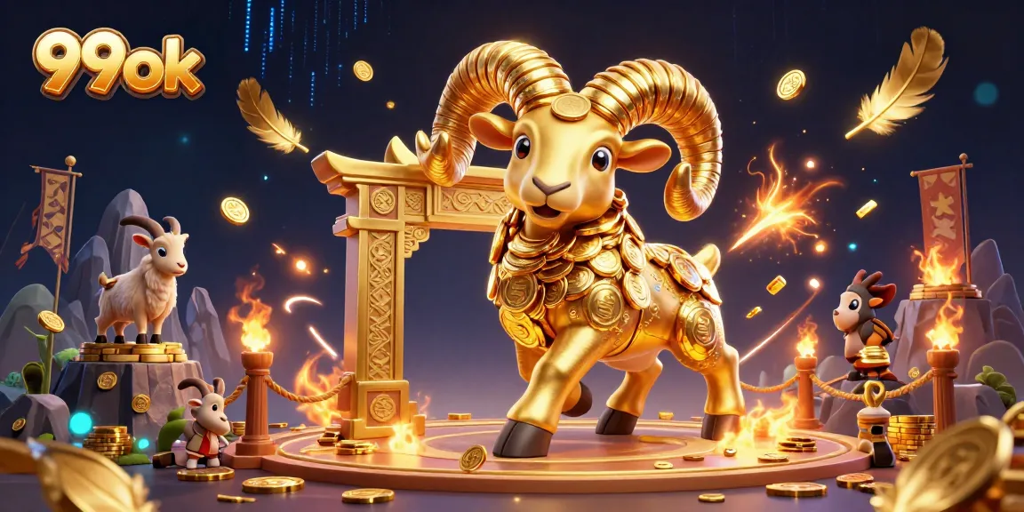 Engage in thrilling gameplay at 99ok with a dynamic 3D casino scene featuring golden elements.