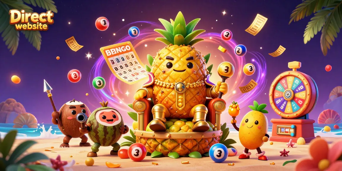 Engaging scene of the Direct website featuring a golden pineapple king surrounded by vibrant gambling elements.