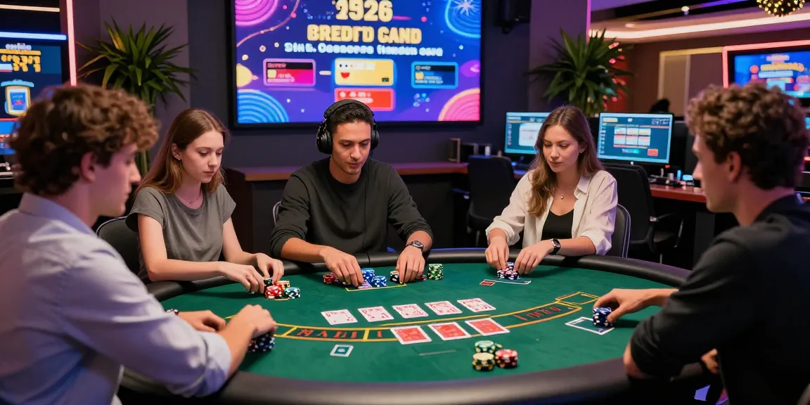 Engaging scene at a vibrant online blackjack table illustrating casinos accepting credit cards, showcasing diverse players and interactive gaming atmosphere.