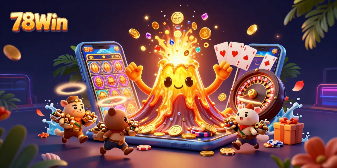 Engage in winning adventures with 78Win, where treasures sparkle amid a vibrant casino atmosphere.