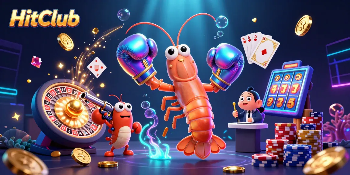 Experience thrilling play at HitClub, featuring vibrant casino elements with playful underwater characters.
